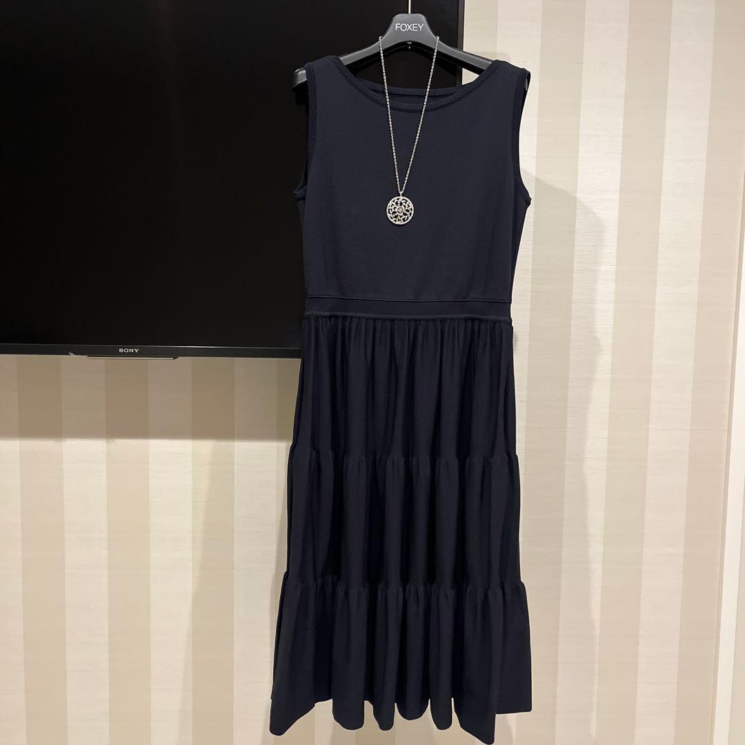 フォクシー✨ネイビー ノースリーブワンピース セット40 - メルカリ