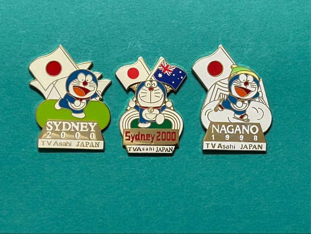 【非売品】 長野 シドニーオリンピック テレビ朝日ドラえもんピンバッジ3個セット 非売品】 長野 シドニーオリンピック テレビ朝日ドラえもんピンバッジ3