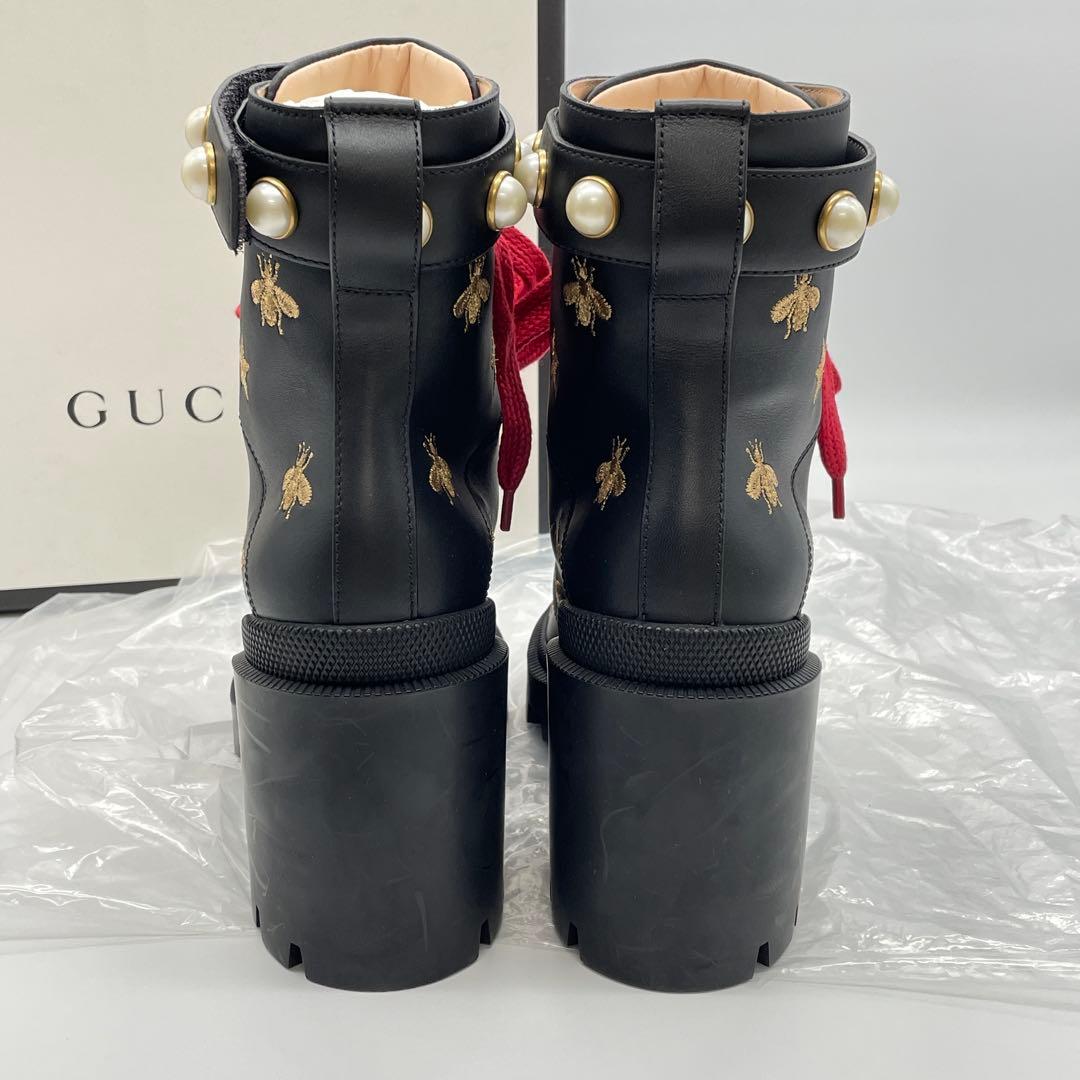 M52】美品 GUCCI グッチ コンバットブーツ ハチ スター レザー - メルカリ