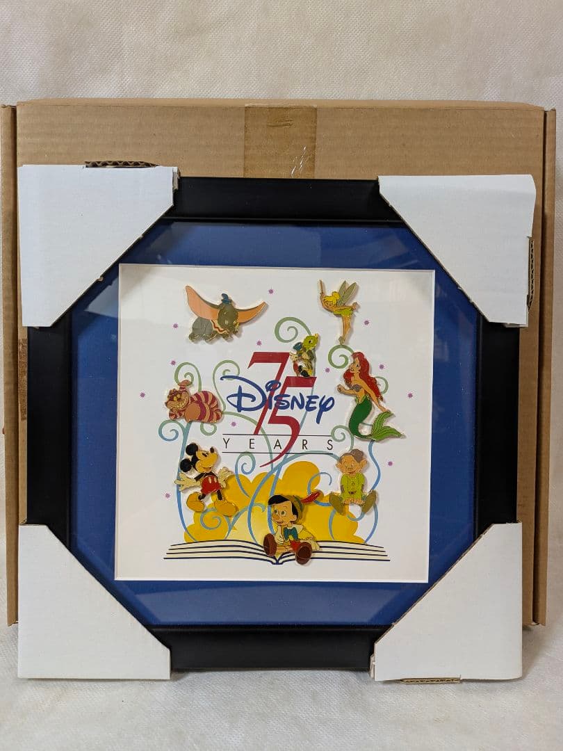 ディズニー 75周年フレームアートピンバッチ世界限定75周年を記念して