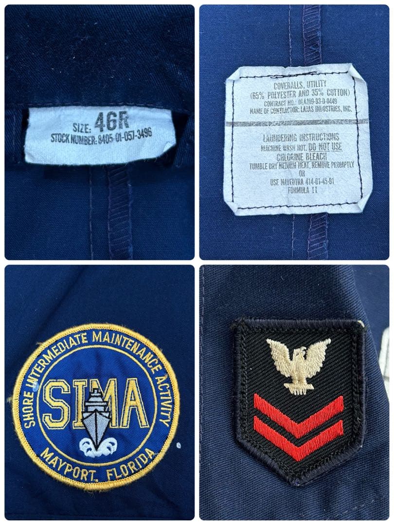 米軍 海軍 USNAVY ユーティリティカバーオール つなぎ ミリタリーS40