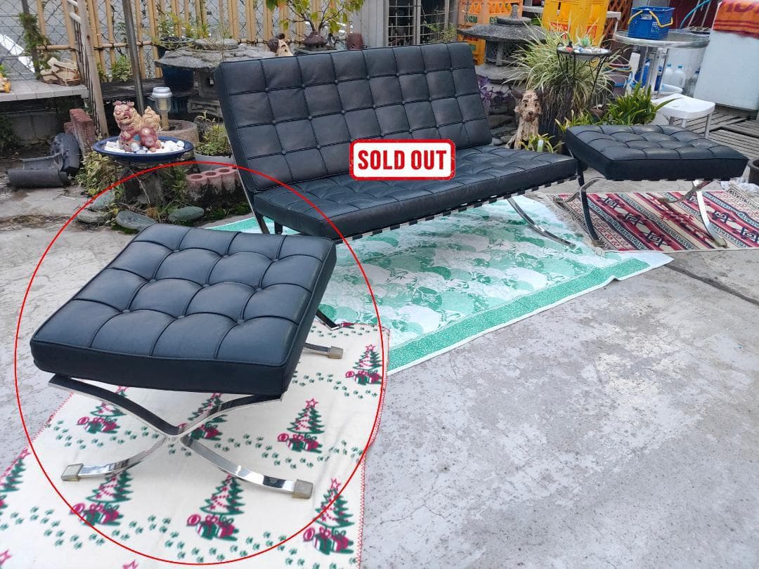 【送料込み】本革☆バルセロナチェア スツールA☆リプロダクト☆美品 楽天市場】オットマン 高さ43cm 本革 バルセロナ （ レザー リ