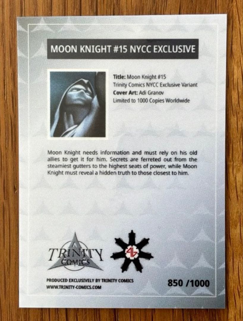 Moon Knight 15 サイン入りAdi Granov表紙 アメコミリーフ - メルカリ