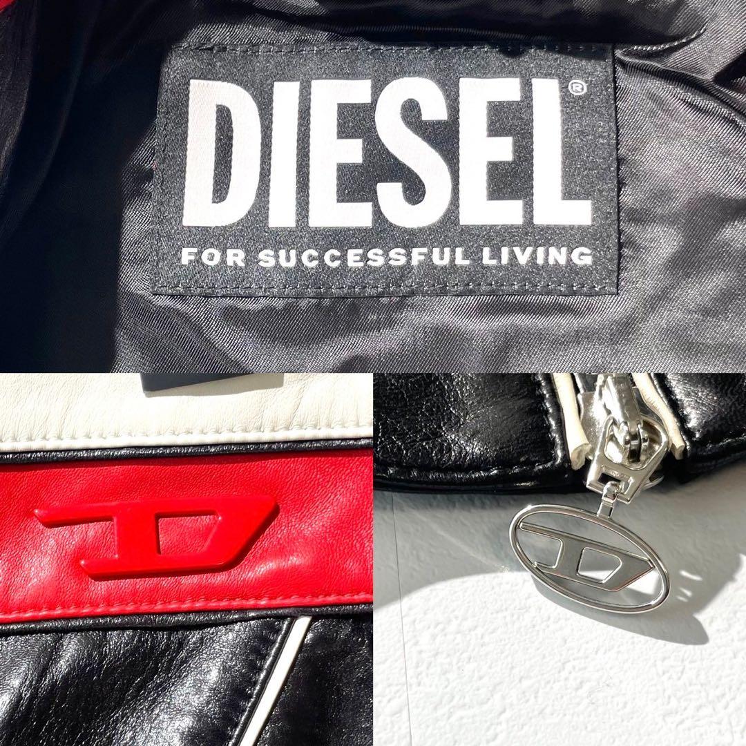 未使用 定価22万 ディーゼル Dロゴ ライダース レザージャケット