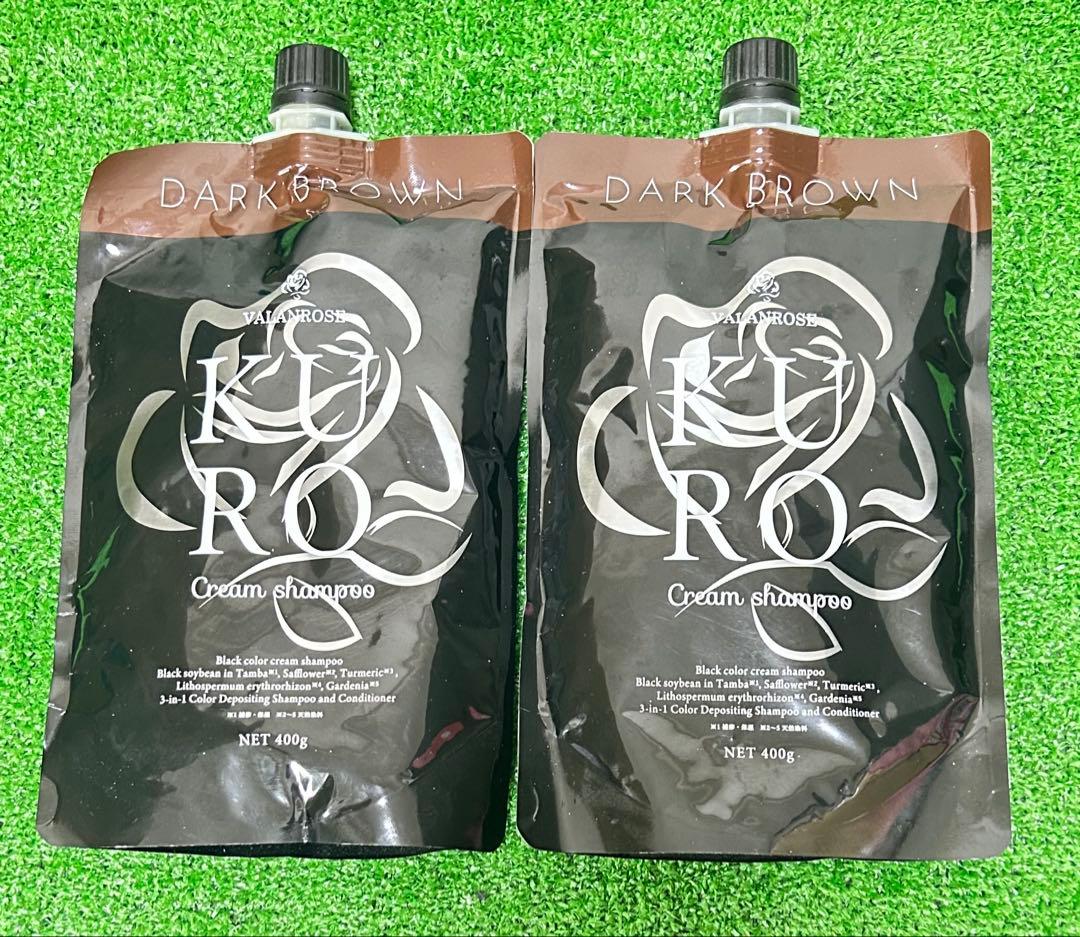 【新品】VALANROSE KURO クリームシャンプー　ダークブラウン　2袋 Amazon.co.jp: 白髪染め シャンプー カラートリートメント バラン