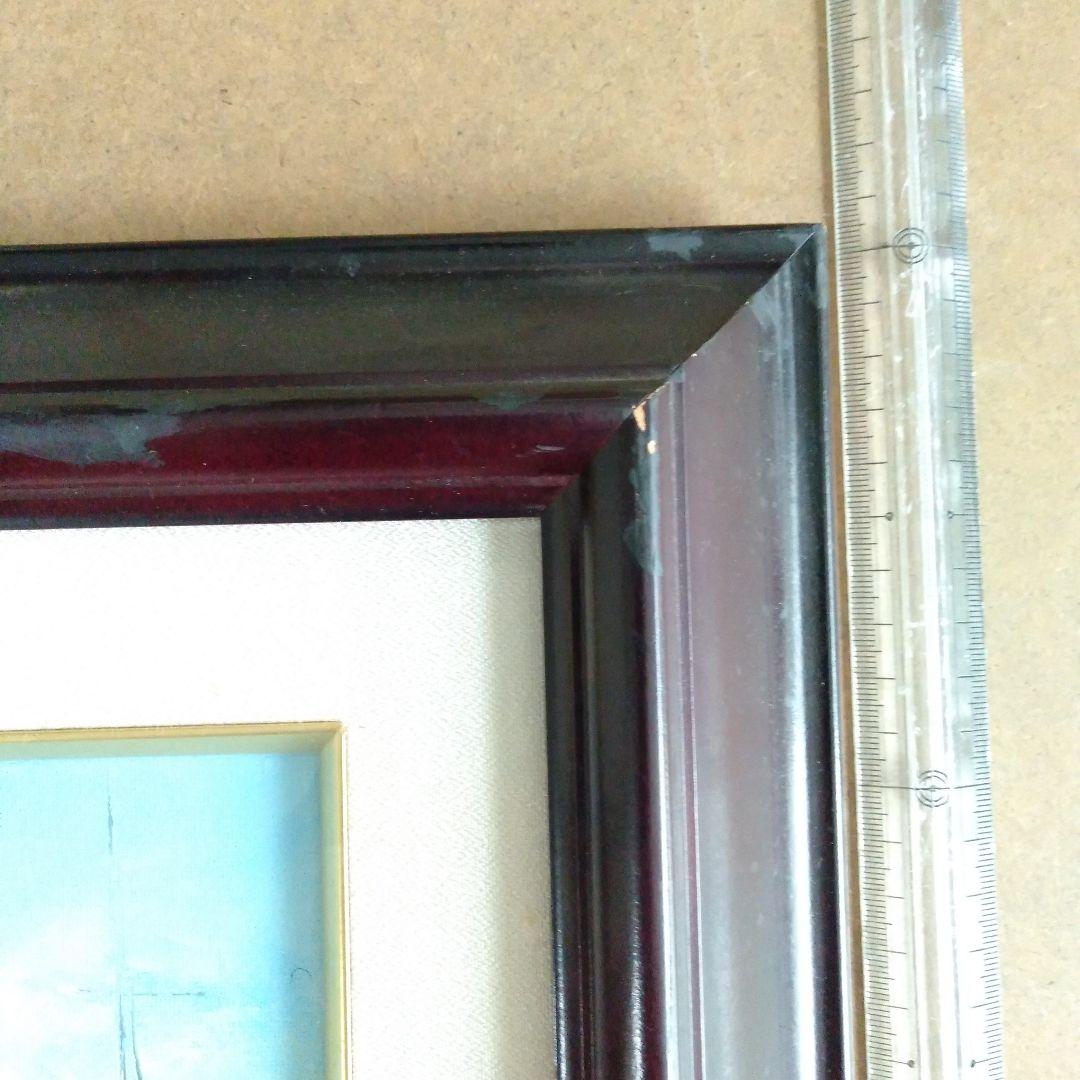 マンズ　小松和子　油絵　「エッフェル塔とセーヌ川」　油彩画　F4号　箱付き