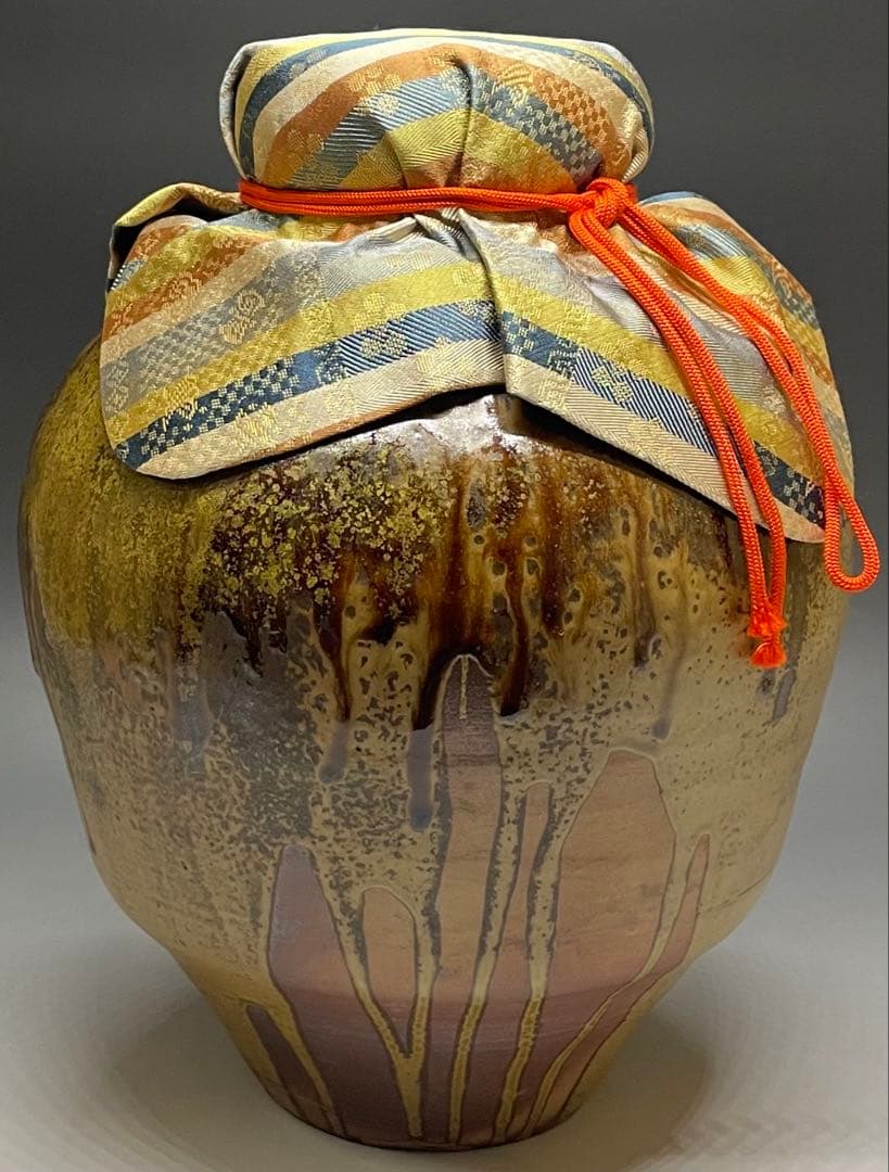 石田陶春　丹波 茶壺　飴釉　飾壺　茶道具　共箱　栞等　LW573 石田陶春 丹波 茶壺 飴釉 飾壺 茶道具 共箱 栞等 LW573 - メルカリ