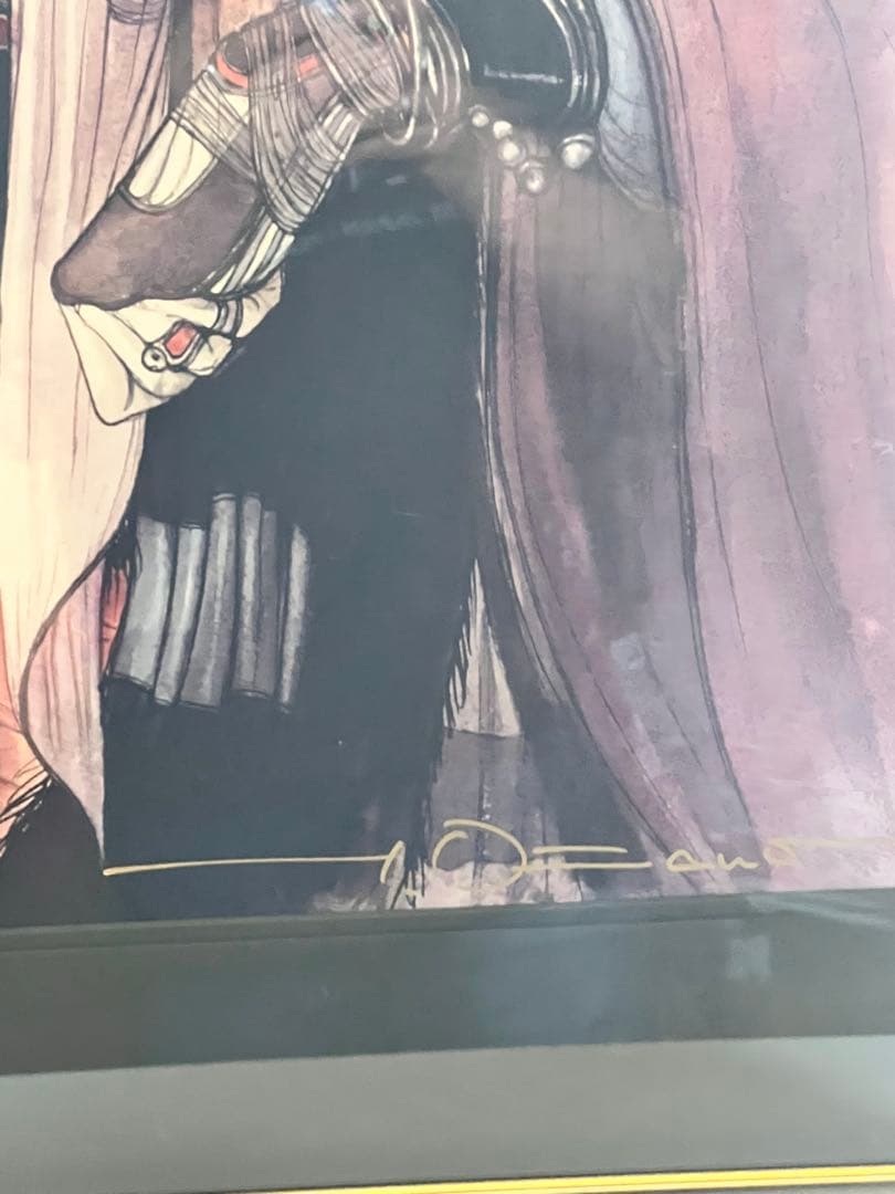 天野喜孝【まなざし】グイン・サーガ絵画（シバクローム、手彩）【作品