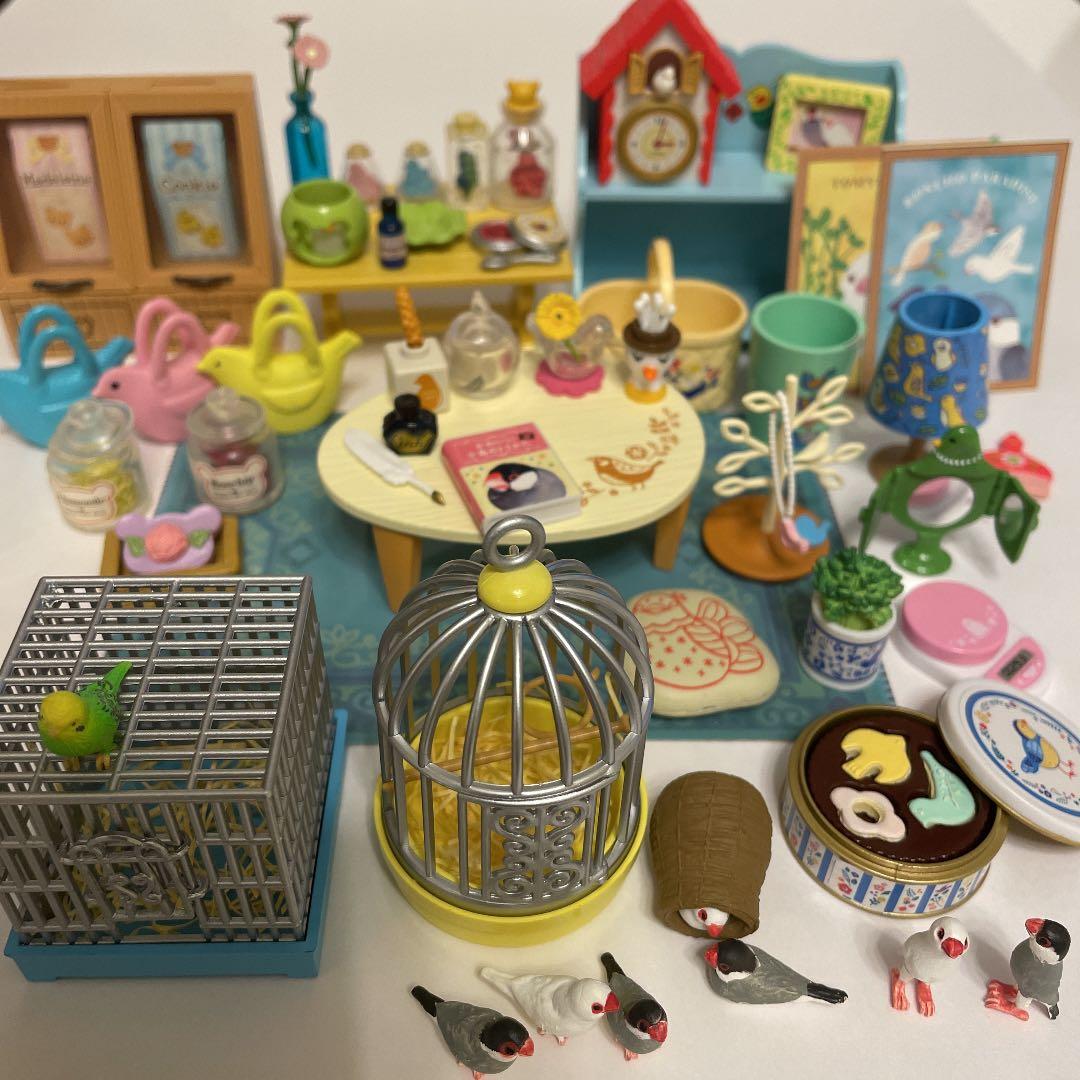 リーメント ぷちサンプル ミニチュア○鳥のいる生活&インコ籠付き