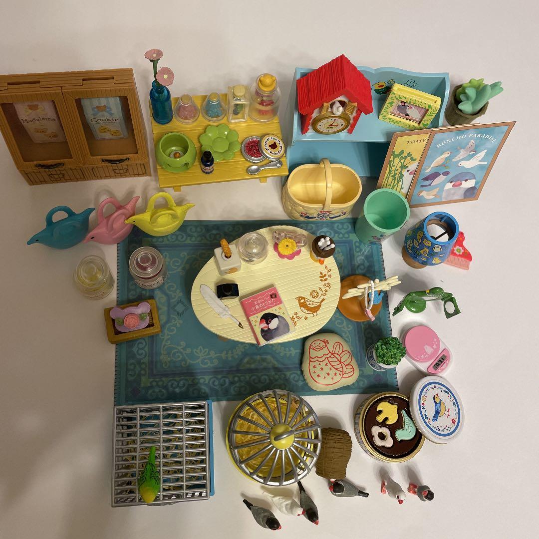 リーメント ぷちサンプル ミニチュア○鳥のいる生活&インコ籠付き