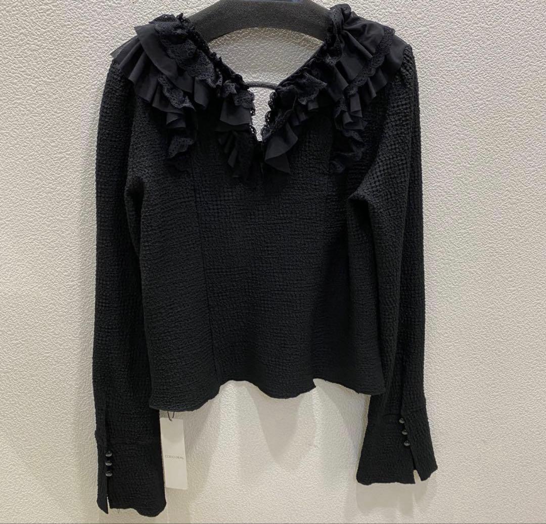 COCODEALレースフリルカットジャガードトップス - メルカリ