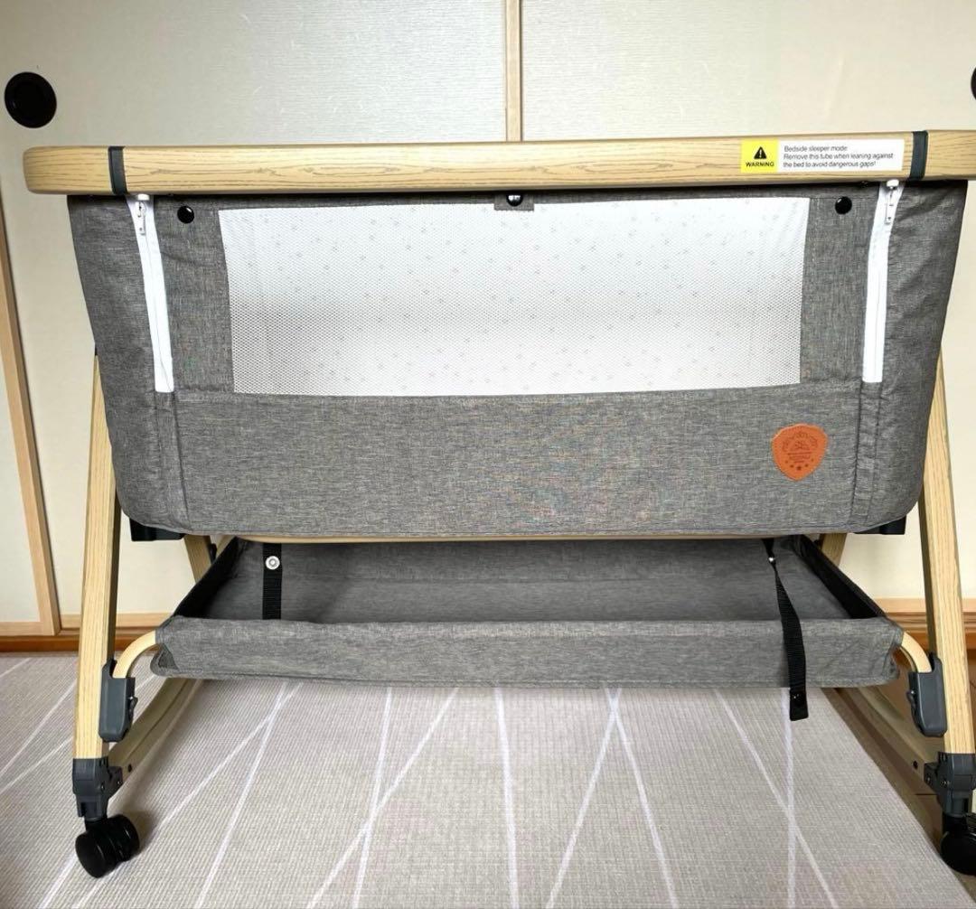 HZDMJ ベビーベッド　添い寝ベッド　グレー　移動式 楽天市場】hzdmj ベビーベッド 添い寝ベッド 折りたたみ ミニ 組み立て