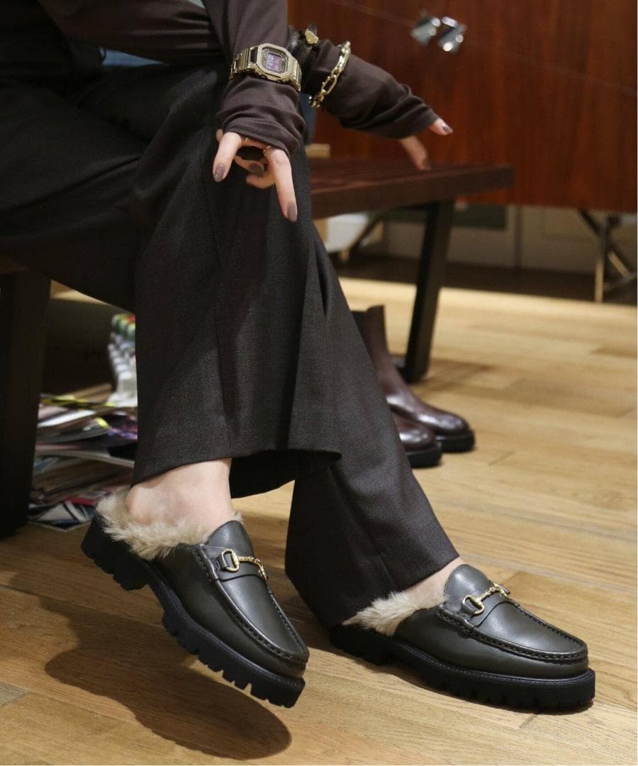 【新品・未使用】ドゥで購入・カミナンドのファービットミュール CAMINANDO/カミナンド＞SHEARING-LINED ビットファーローファー】｜1er