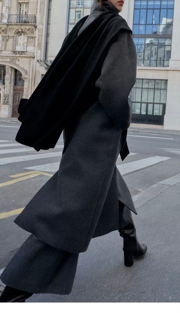 完売品！ZARA ソフトハイネックベルトコート - メルカリ