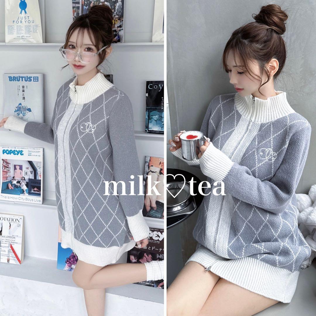 ワンピース diagonal check papillon knit op Lumignon diagonal check papillon knit op Lumignon - メルカリ