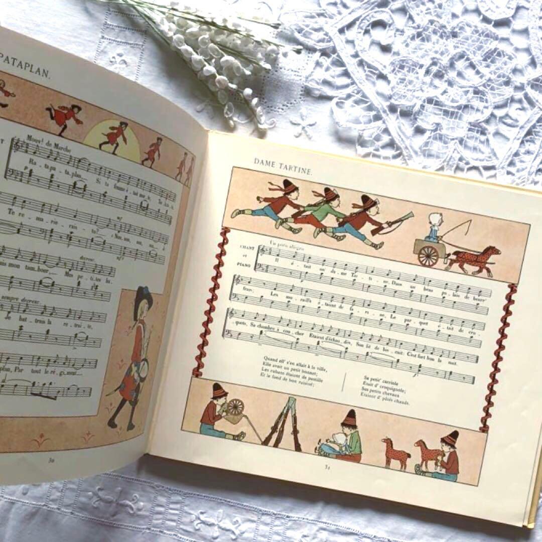 RV71 洋書 モンヴェルの楽譜絵本 ♡ かわいいフランス楽譜絵本 - メルカリ