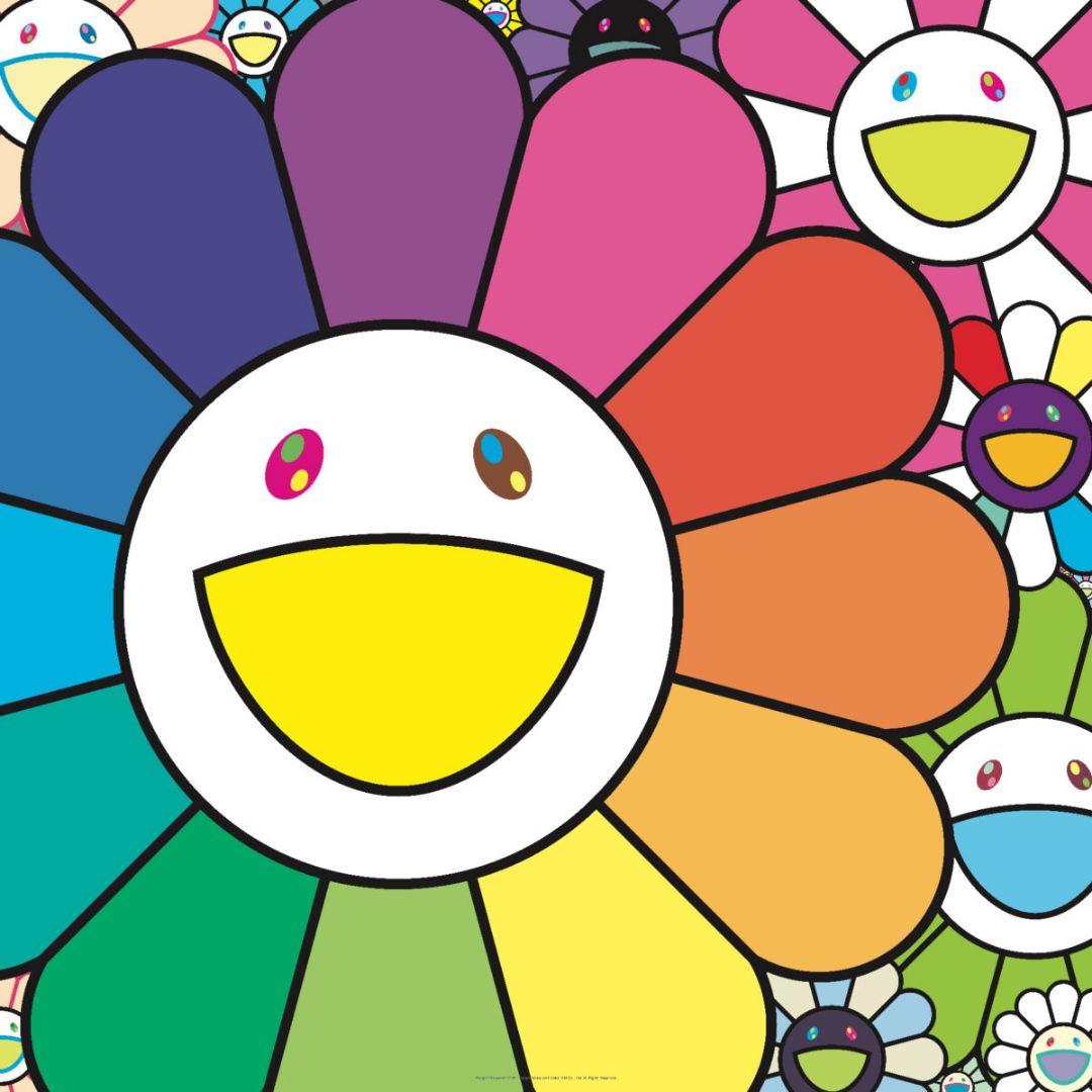 【直筆サイン入／ED300】村上隆『ポップンフラワーズ』600×600mm 4月27日(日)12時よりWebショップにて、村上隆直筆サイン入り