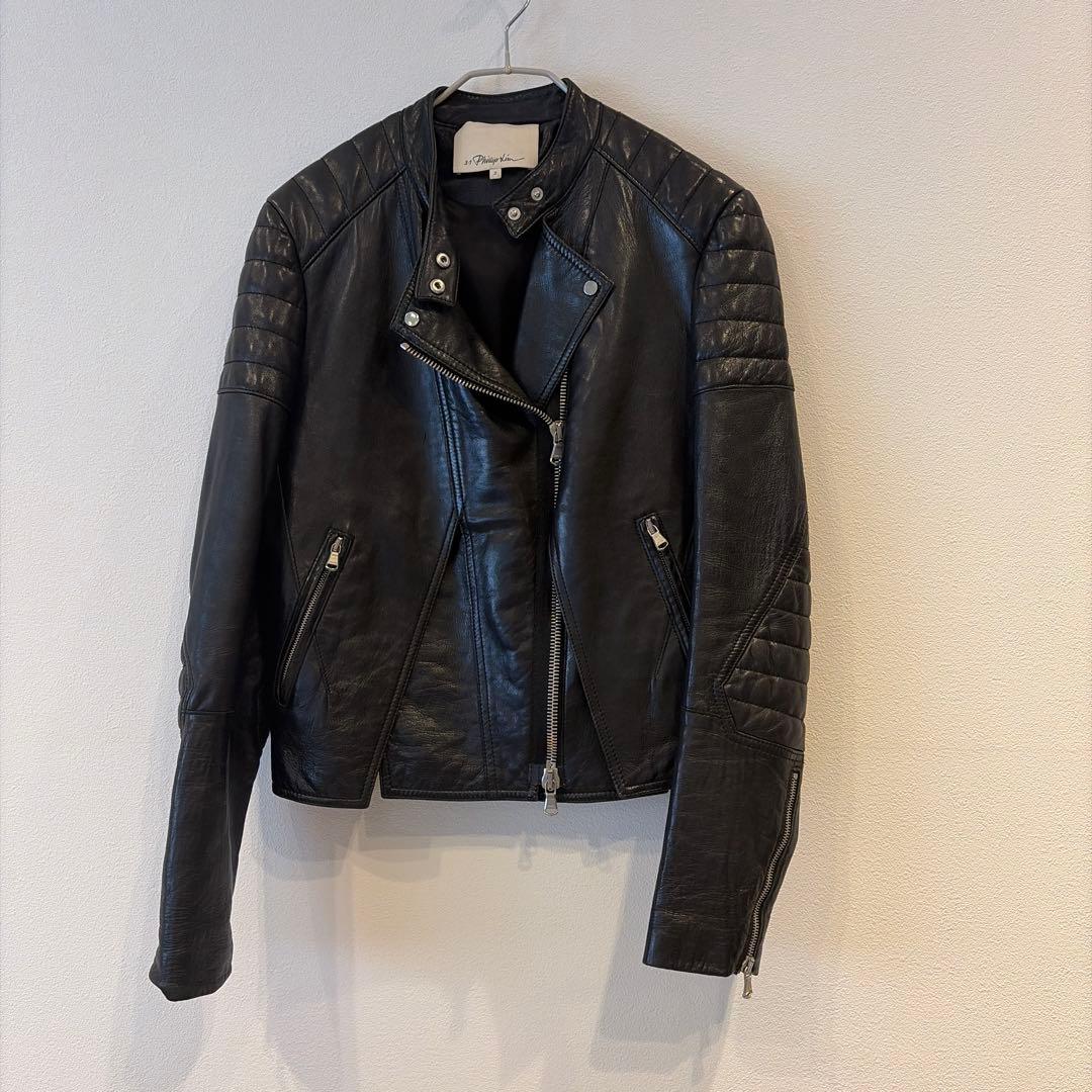 フィリップリム 3.1 phillip lim ブラックライダースジャケット - メルカリ