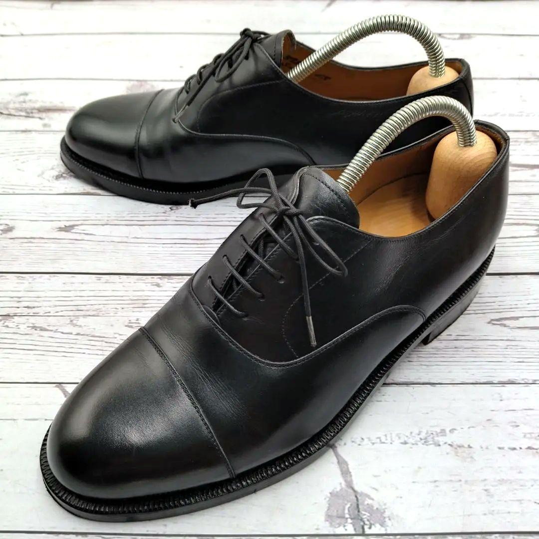 BALLYバリー25.5ビジネスシューズ黒ストレートチップ冠婚葬祭