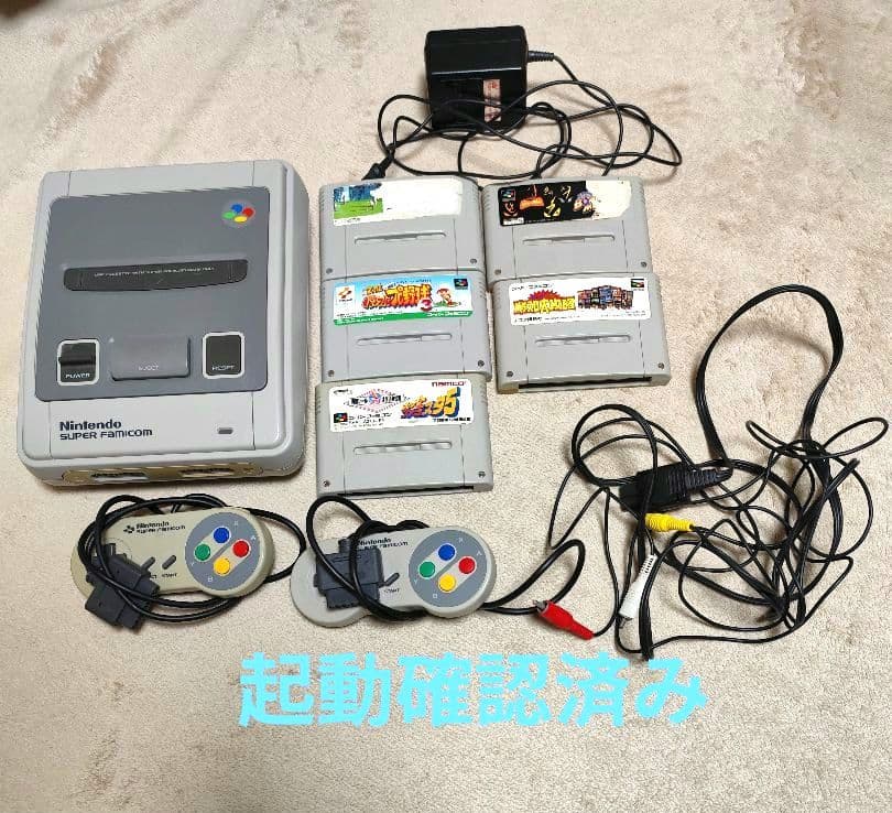 Nintendo スーパーファミコン 本体 ソフト5本 充電器 他 セット - メルカリ