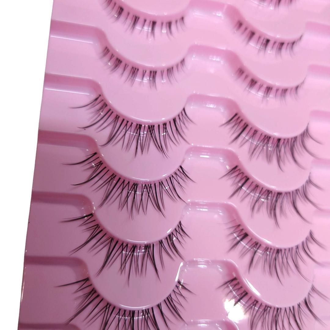 つけまつ毛 上下セット B フェイクミンク 3D ブラック 自然なカール 黒