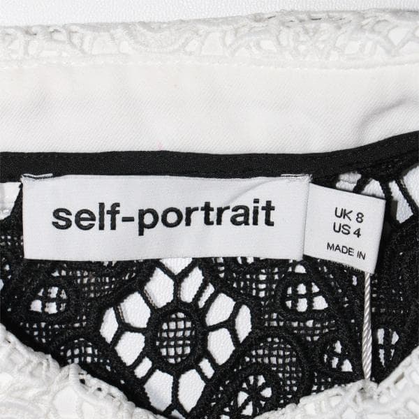 セルフポートレイト ワンピース ギピュールレース 花柄 黒 UK8 未使用