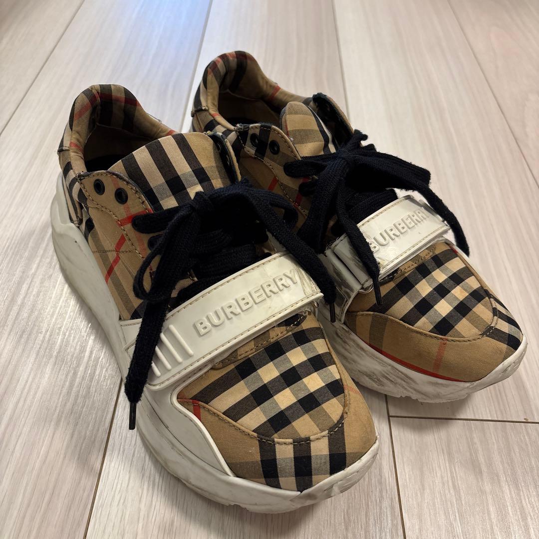 BURBERRY バーバリー チェック柄 スニーカー - メルカリ