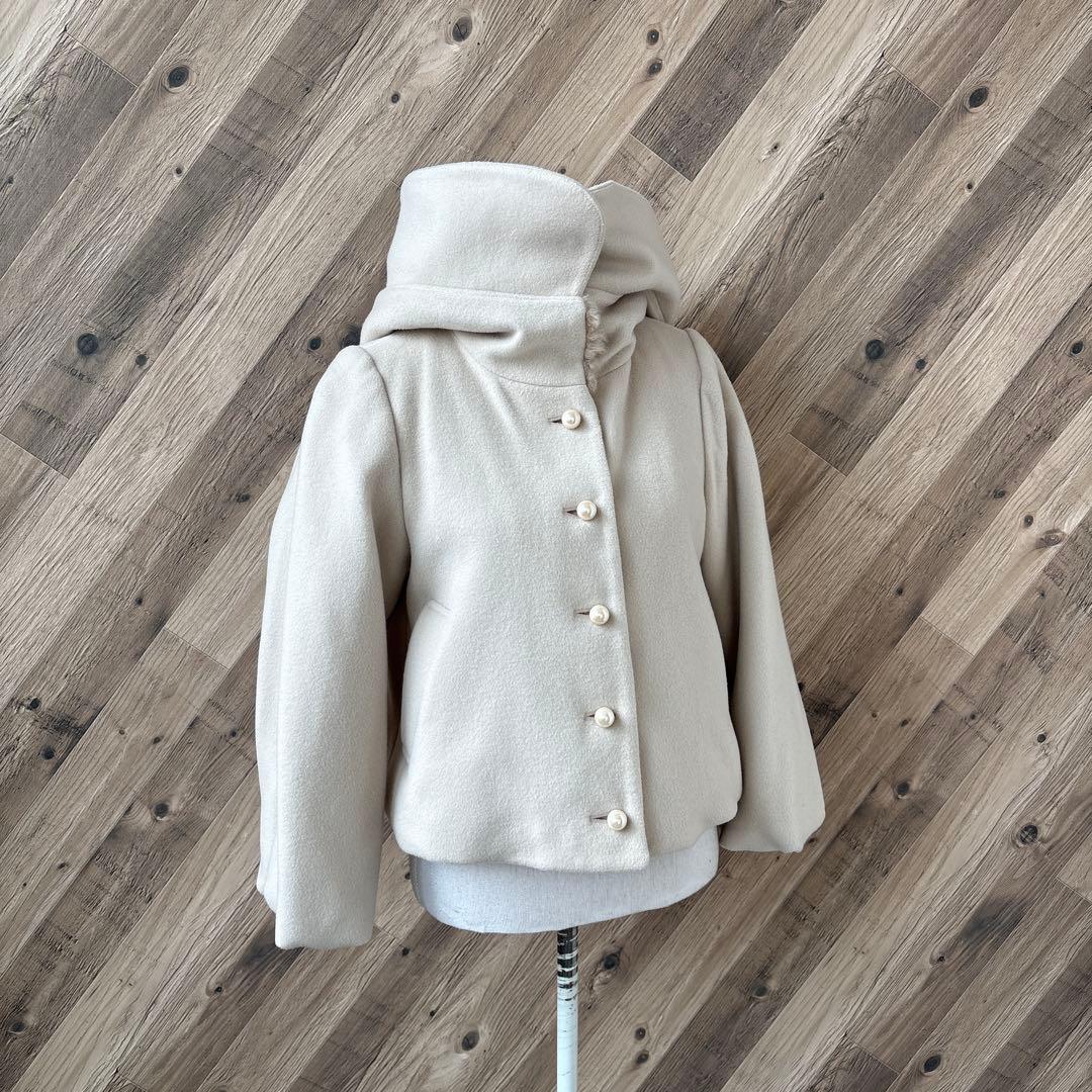 ☆新品 フランシュリッペ ファー パールボタン バルーン ウール