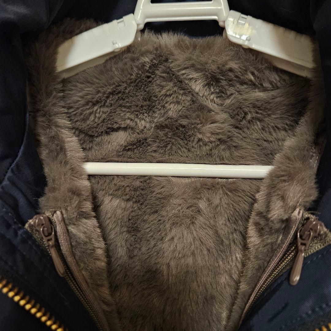 ネイビー 撥水 4way フェイクファーライナー ロング マンパ - メルカリ