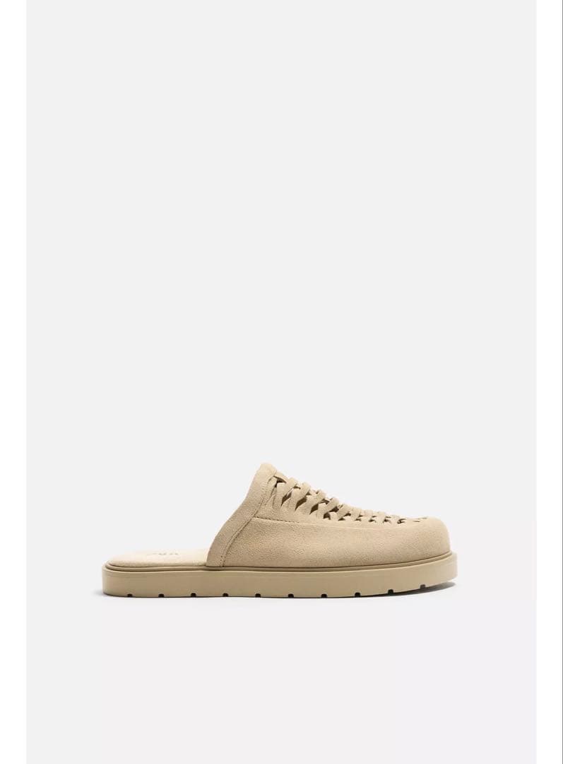 ZARA 編み込みレザークロッグサンダル ミュール サイズ40 - メルカリ