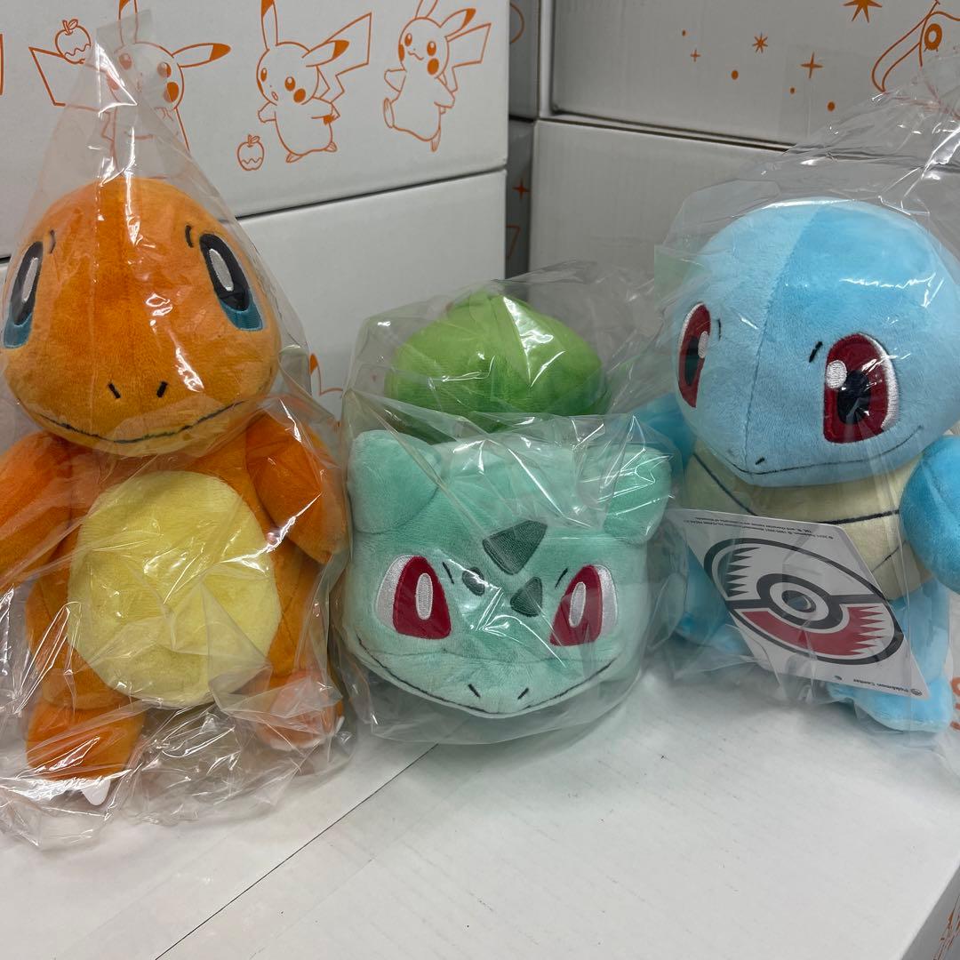 3体セット ポケセンオリジナルぬいぐるみ ヒトカゲ ゼニガメ
