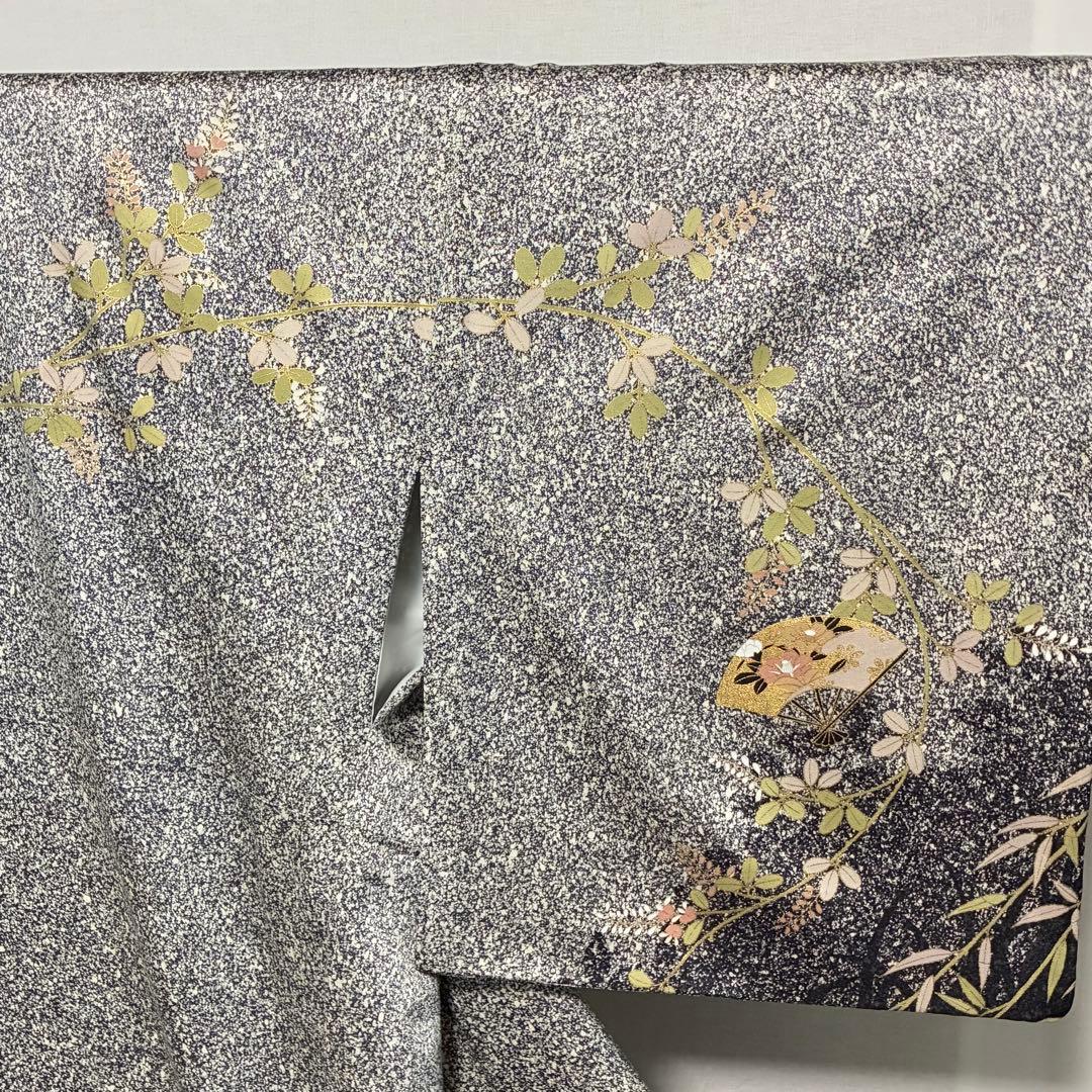 D248 訪問着 叩き染め 花模様 金彩 正絹 着物 袷 極美品 - メルカリ