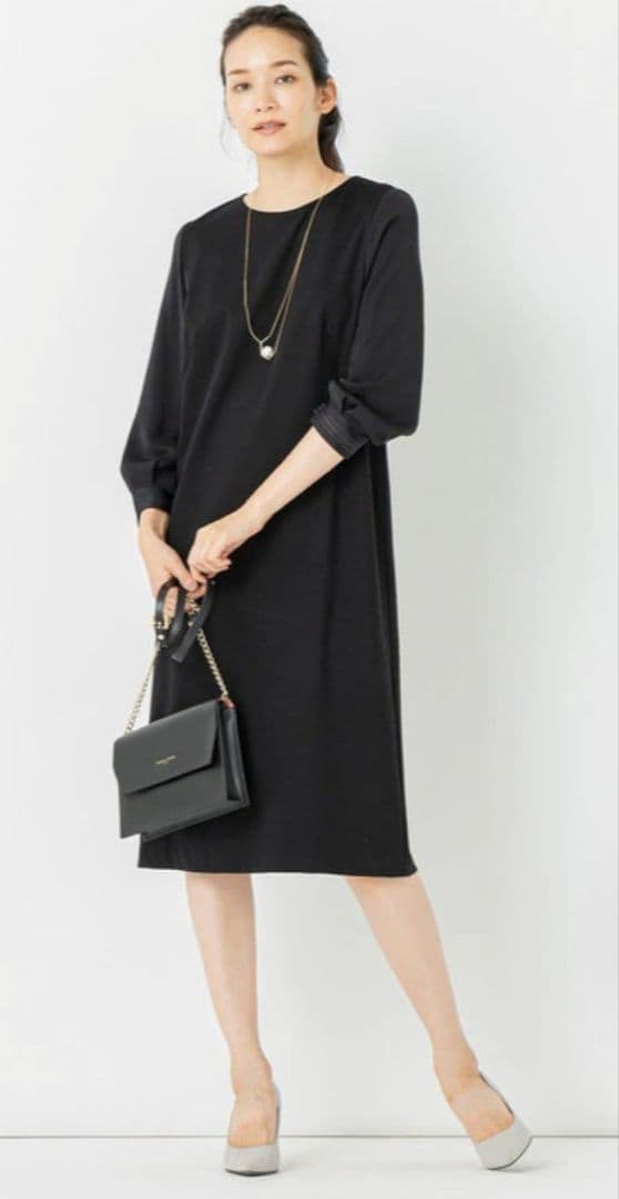 自由区360°FREEウォッシャブルワンピースネイビーサイズ38 360°FREE ウォッシャブル ワンピース(検索番号A38) （ミニ丈・ひざ丈