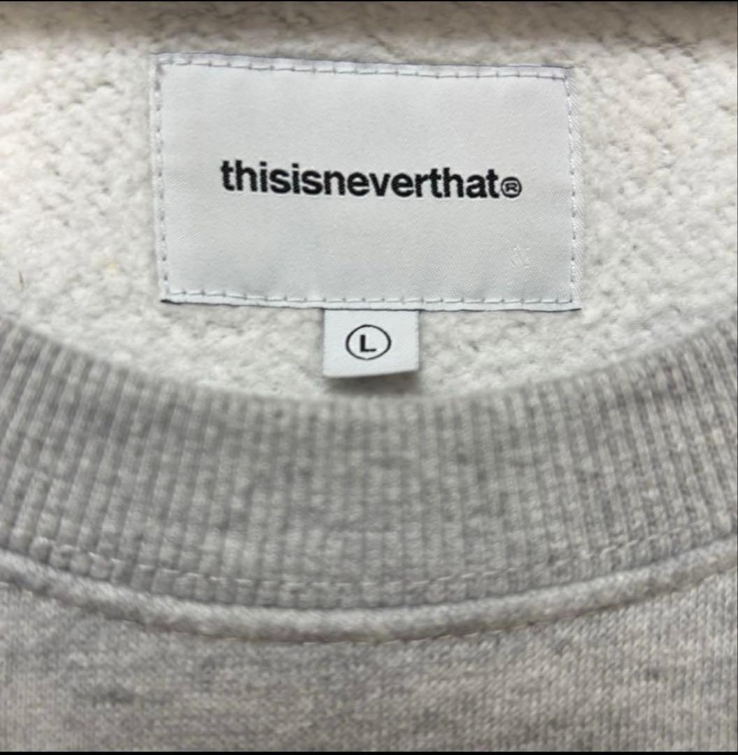 thisisneverthat 正規品 刺繍ロゴ スウェット グレー L - メルカリ