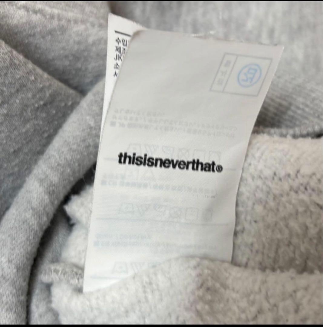 thisisneverthat 正規品 刺繍ロゴ スウェット グレー L - メルカリ