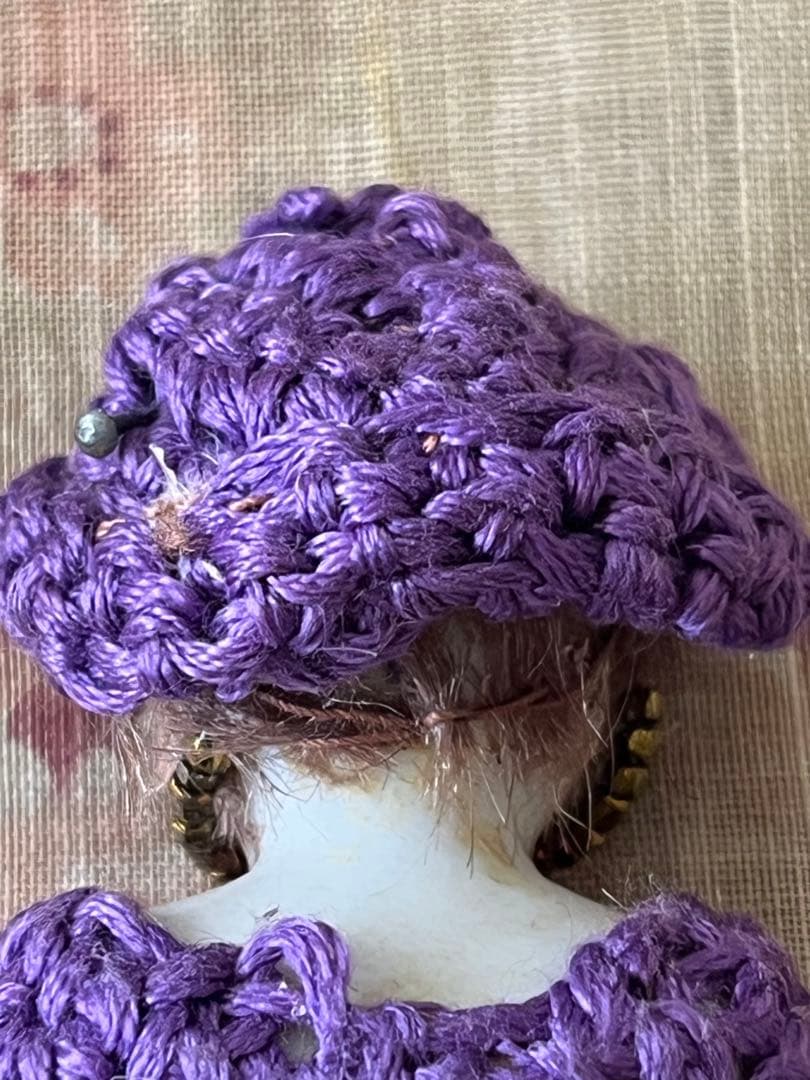 アンティークビスクドール陶器小さなドールミニョネット レトロ人形