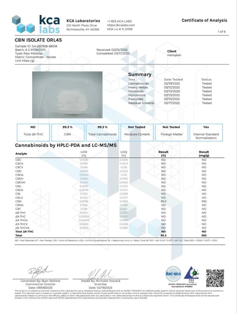 CBNアイソレート99% 30g CBG CBD - メルカリ
