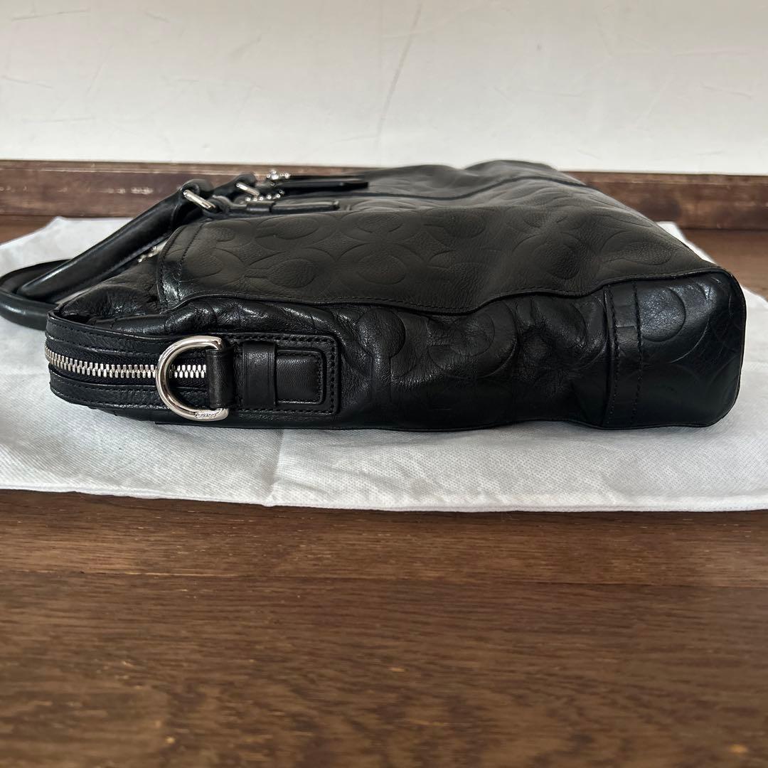 COACH コーチ オールレザー ビジネスバッグ 型押し オプアート 2way
