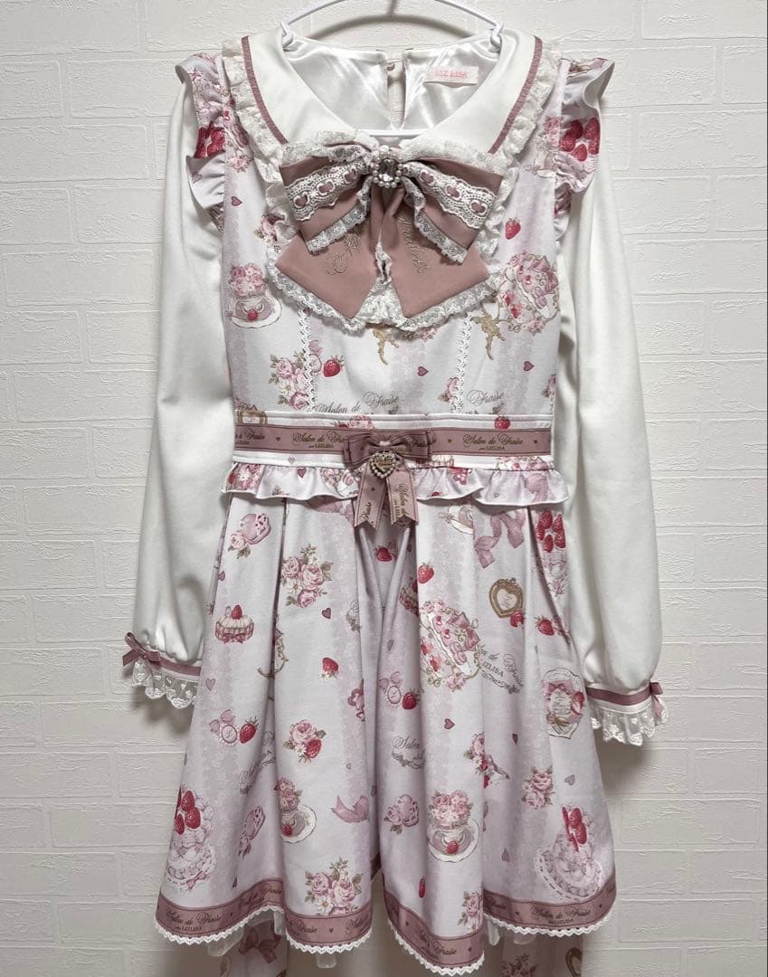 LIZLISA salon de fraise柄 ワンピース ピンク - メルカリ