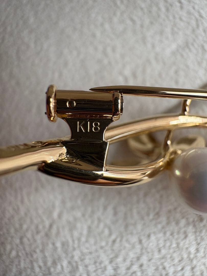 稀少 ミキモト プリンセスグレースコレクション ブローチ K18 パール