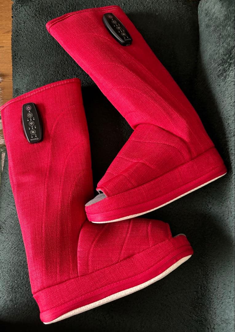 値下げ！美品 EMSストレッチブーツ リフレキュット レッド 付属品全完備 特別価格】EMSストレッチブーツ リフレキュット／（送料無料