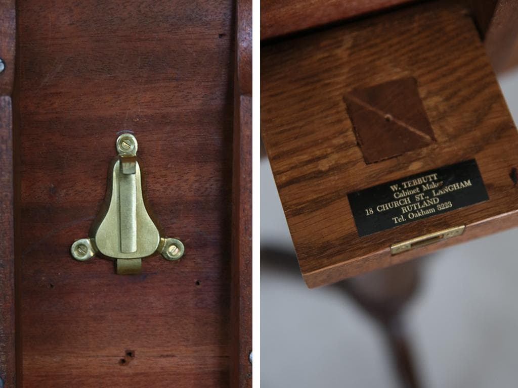 英国アンティーク◇木製チルトトップテーブル/折畳式机サイドテーブル