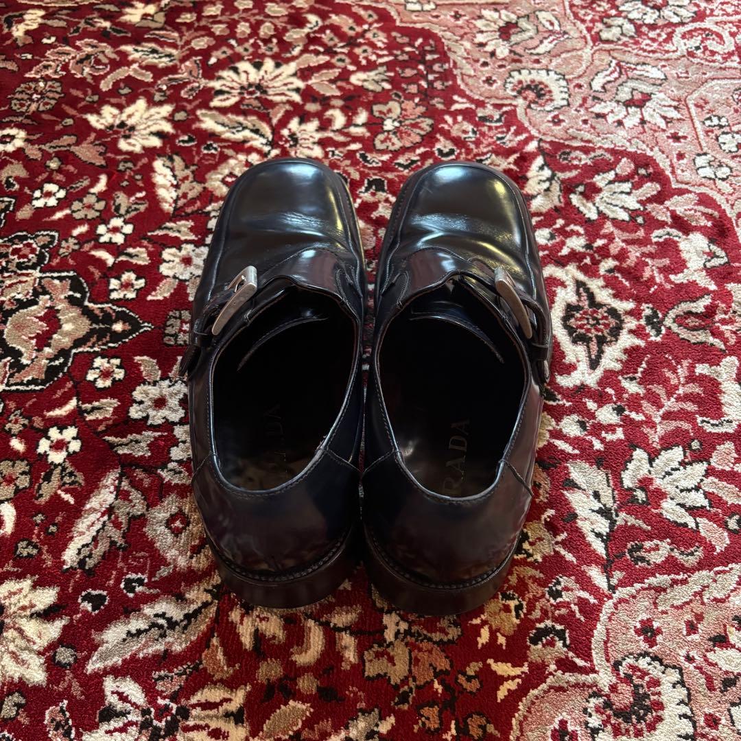 prada archive square leather belt shoes - メルカリ