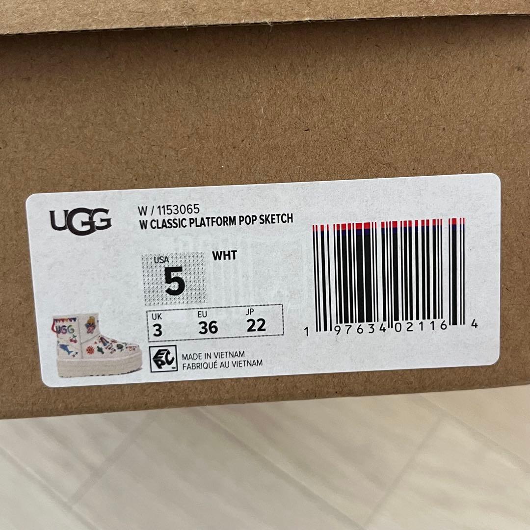 未使用品】UGG クラシック プラットフォーム ポップ スケッチ ブーツ