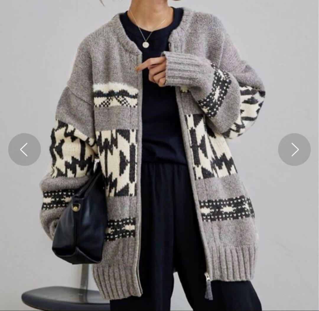 フレームワーク ジャガードZIPカーディガン - メルカリ