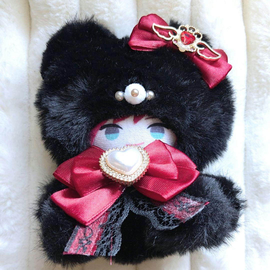 おすわりぬい服 ぬい服 着ぐるみ 10〜12cm くま 赤 黒 しっぽ - メルカリ