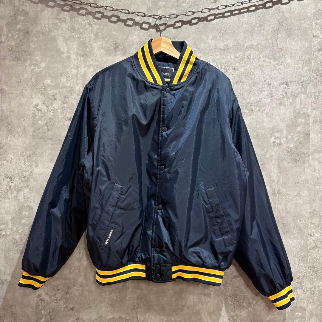 送料無料】 スタジャン ナイロンジャケット Holloway Lサイズ 古着