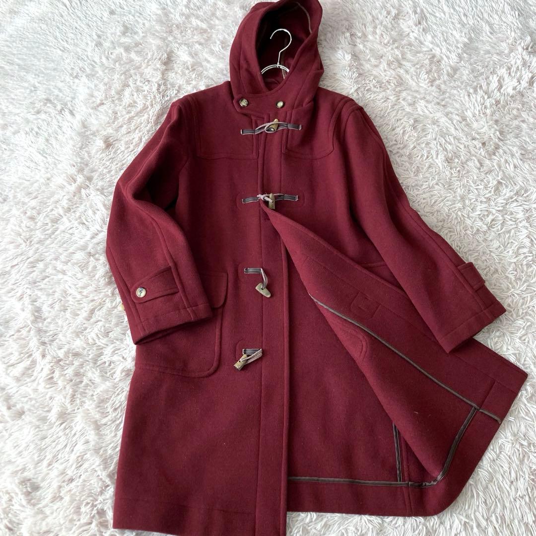 【地下鉄五郎】ポールスミス　ロング ダッフルコート ウール ボルドー M 美品 PS ポールスミス ウール チェック ダッフルコート メンズ 赤×黒 M
