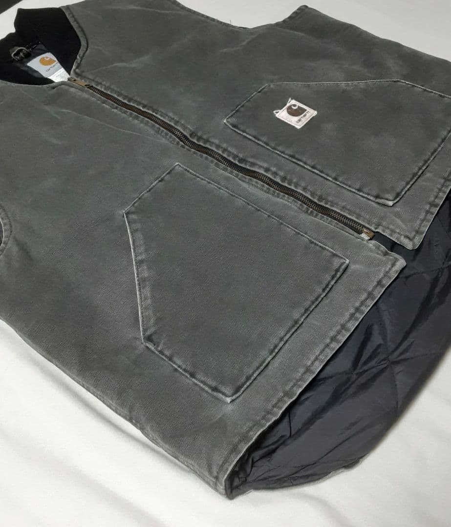 Carhartt ダックベストXL USA製 腰ゴム モス V02MOS - メルカリ