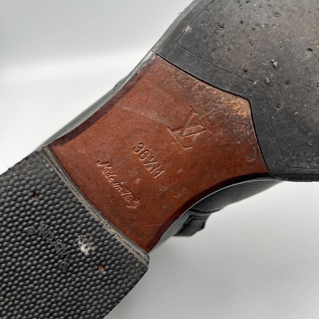 【綺麗】ルイヴィトン ショートブーツ モノグラムフラワー 23.5cm LVロゴ